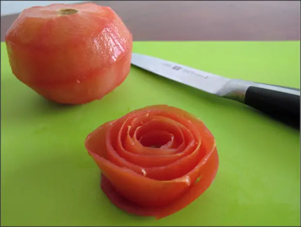 tomato rose garnish