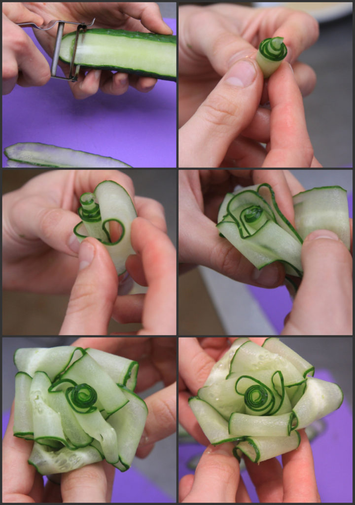 cucumber flower tutorial 1